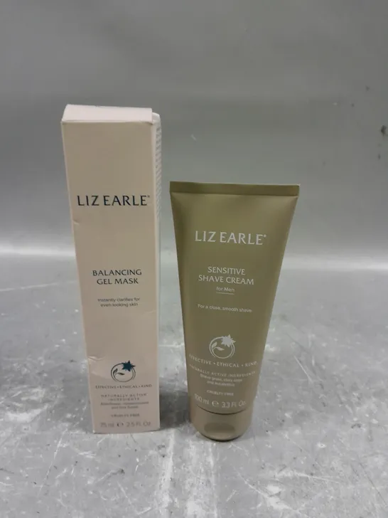 LIZ EARLE BALANCING GEL MASK 75ML AND SENSITIVE SHAVE CREAM 100ML