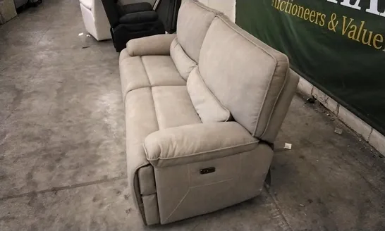 QUALITY DESIGNER 2 SEATER LIGHT GREY ELECTRIC RECLINER SOFA