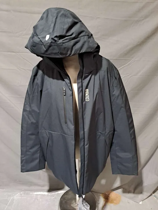 COLMAR 1320 PADDED BLACK JACKET WITH HOOD - SIZE 56