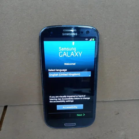 SAMSUNG GALAXY MOBILE PHONE IN BLUE 