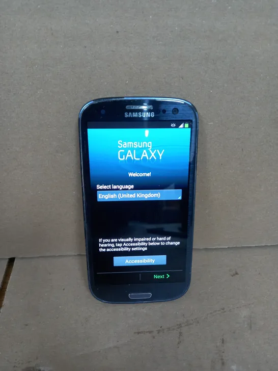 SAMSUNG GALAXY MOBILE PHONE IN BLUE 