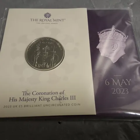 ROYAL MINT THE CORONATION OF KING CHARLES THIRD 2023 UK £5 BRILLIANT UNCIRCULATED COIN