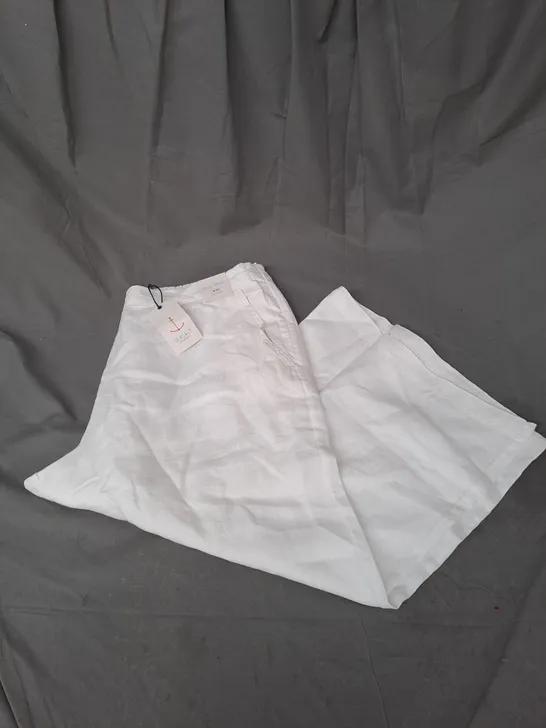 SEASALT CORNWALL MERRIVALE WIDE CULOTTE TROUSERS IN CHALK SIZE 18