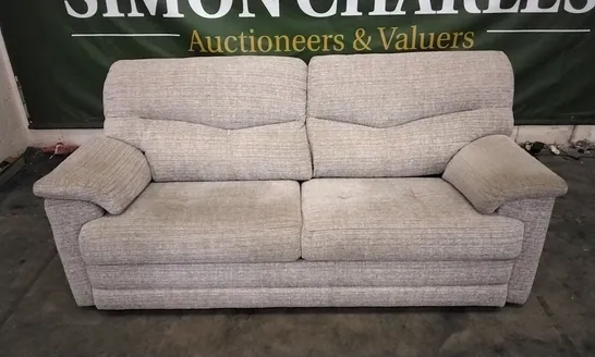 QUALITY BRITISH DESIGNED & MANUFACTURED G PLAN STRATFORD 3 SEATER SOFA LOOM SHALE FABRIC 