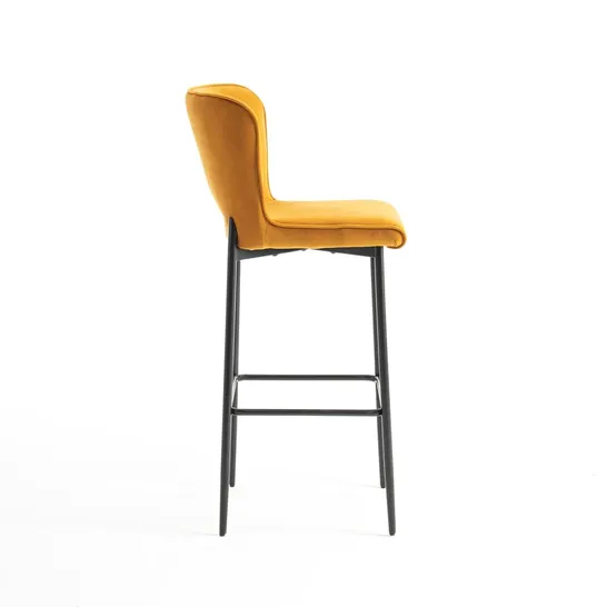 BOXED DESIGNER LILY MUSTARD BARSTOOL