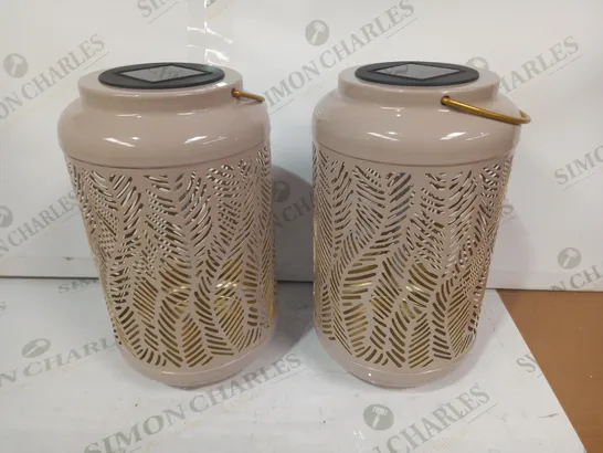 GARDEN REFLECTIONS SET OF 2 PATTERNED SOLAR LANTERNS