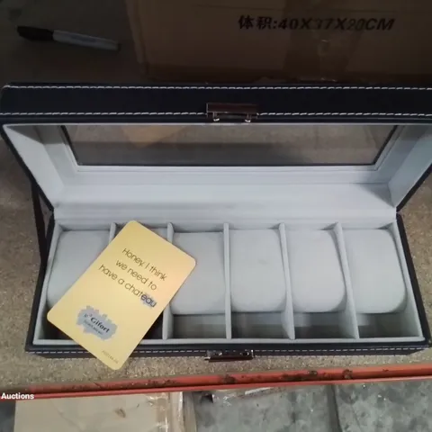 A BOX OF 3 BOXED CLEAR TOP JEWELLERY BOXES