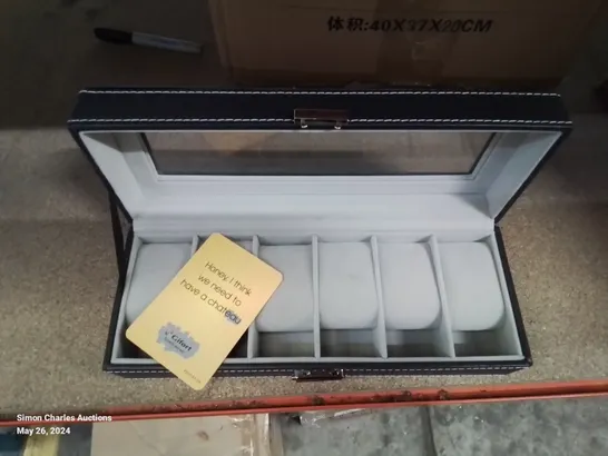 A BOX OF 3 BOXED CLEAR TOP JEWELLERY BOXES