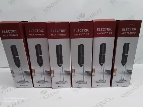 LOT OF 6 BRAND NEW BOXED ELECTRIC MILK FROTHERS