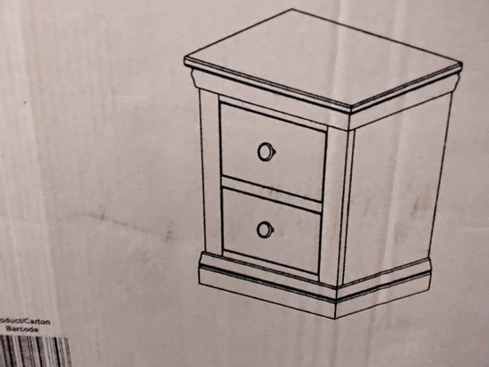 BOXED DIAL 2 DRAWER BEDSIDE TABLE