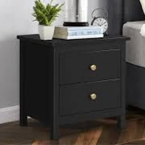 BOXED 2 DRAWER BEDSIDE CHEST WHITE