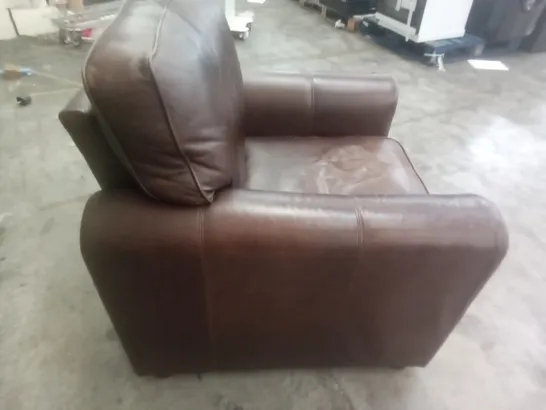 ARMCHAIR - BROWN LEATHER 