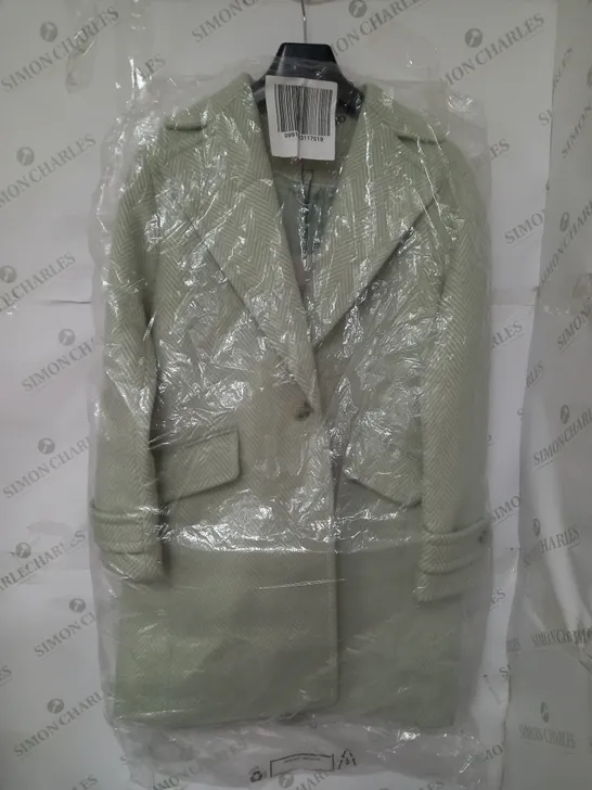 HOBBS LONDON LILLIE COAT IN GREEN IVORY SIZE 10