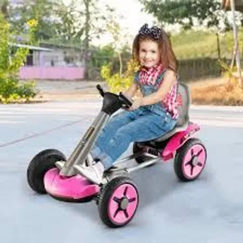 BOXED COSTWAY 12V ELECTRIC RIDE ON CAR WITH ADJUSTABLE STEERING WHEEL AND SEAT - PINK