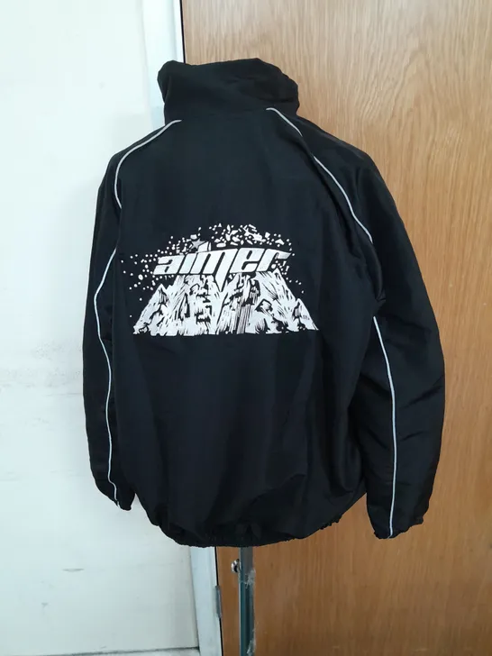 AIMER EMBROIDERED WINDBREAKER JACKET IN BLACK SIZE S RRP £98