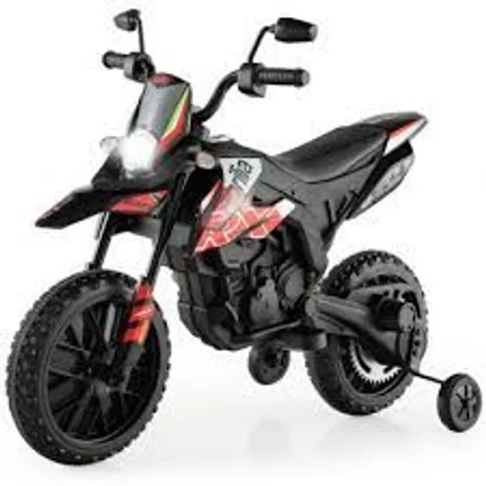 BOXED 12V BATTERY POWERED TODDLER MOTORBIKE WITH MUSIC FOR 3-8 YEARS OLD KIDS - RED/BLACK