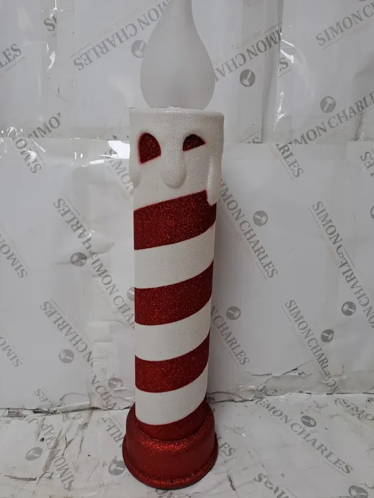 BOXED MR CHRISTMAS INDOOR/OUTDOOR LIGHT UP CANDLE RED/WHITE