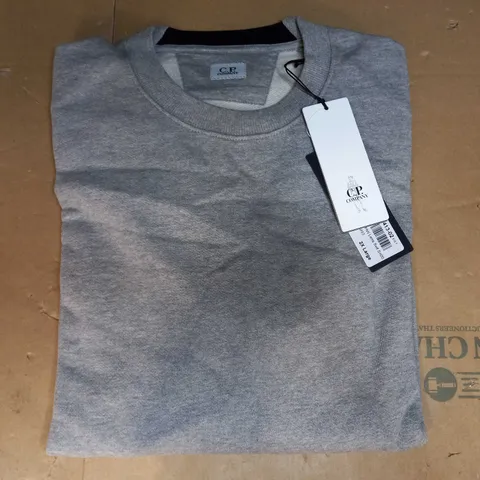 CP COMPANY GREY FLEECE SWEATSHIRT - SIZE XXL