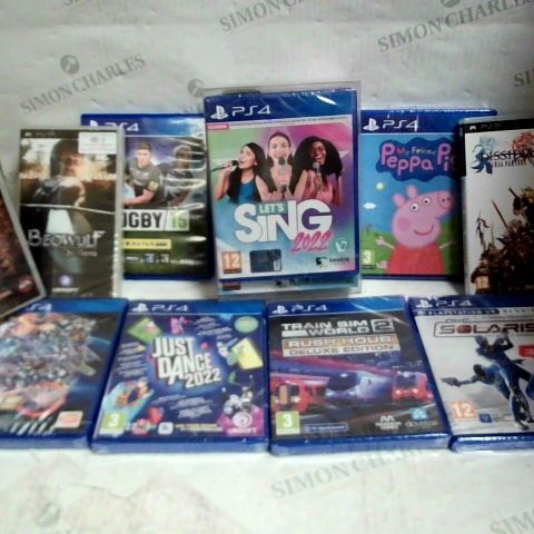 LOT OF 10 PS4 & PSP GAMES, TO INCLUDE SUPER ROBOT WARS, FINAL FANTASY, SOLARIS, ETC