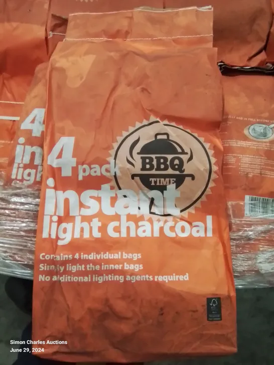 PALLET TO CONTAIN APPROXIMATELY 40 BAGS OF 4 PACK INSTANT LIGHT CHARCOAL BARBECUE BAGS 