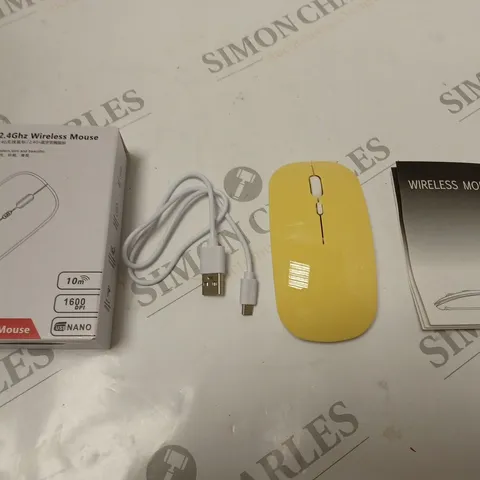 BOXED 2.4GHZ WIRELESS MOUSE WITH NANO DONGLE, USB CABLE AND INSTRUCTIONS