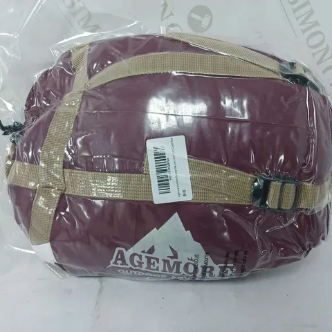 AGEMORE ENVELOPE OUTDOOR SLEEPING BAG IN CLARET RED