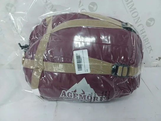 AGEMORE ENVELOPE OUTDOOR SLEEPING BAG IN CLARET RED