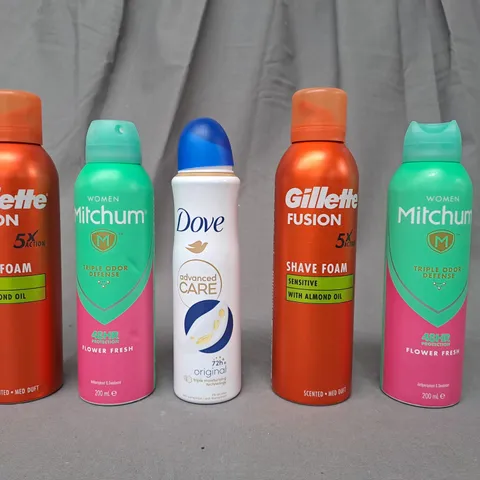 APPROXIMATELY 10 ASSORTED AEROSOL ITEMS IN INCLUDE SHAVE FOAM, DEODORANT, ANTI-PERSPIRANT, ETC - COLLECTION ONLY