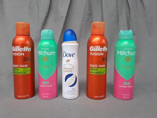 APPROXIMATELY 10 ASSORTED AEROSOL ITEMS IN INCLUDE SHAVE FOAM, DEODORANT, ANTI-PERSPIRANT, ETC - COLLECTION ONLY