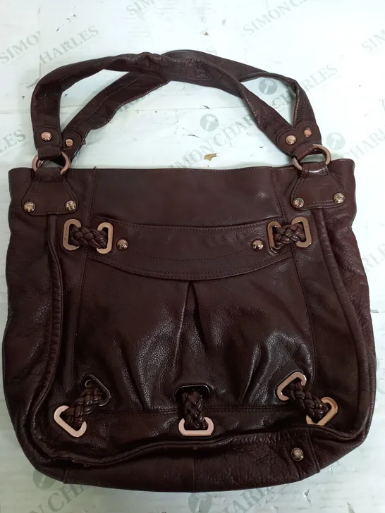 BMAKOWSKY BROWN FAUX LEATHER BAG 