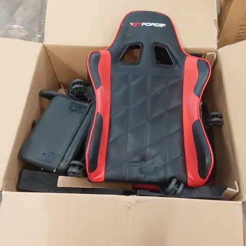 BOXED GT FORCE GAMING CHAIR - BLACK/RED (1 BOX)