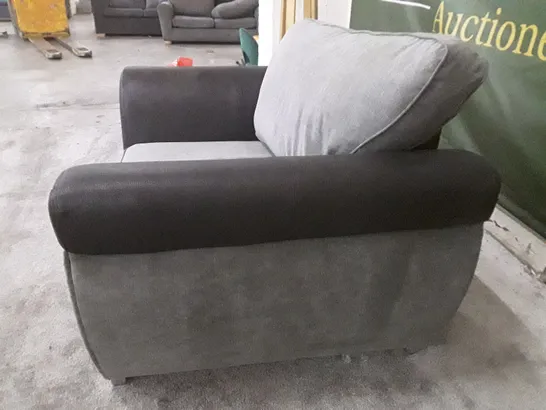 QUALITY DESIGNER ARMCHAIR - GREY/BLACK FABRIC 