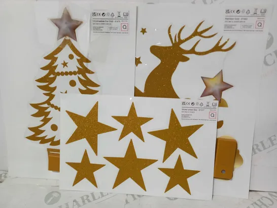 OUTLET SANTA EXPRESS PRELIT GLITTER WINDOW STICKERS