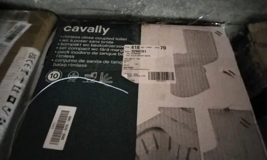 BOXED CAVALLY RIMLESS CLOSE COUPLED TOILET 