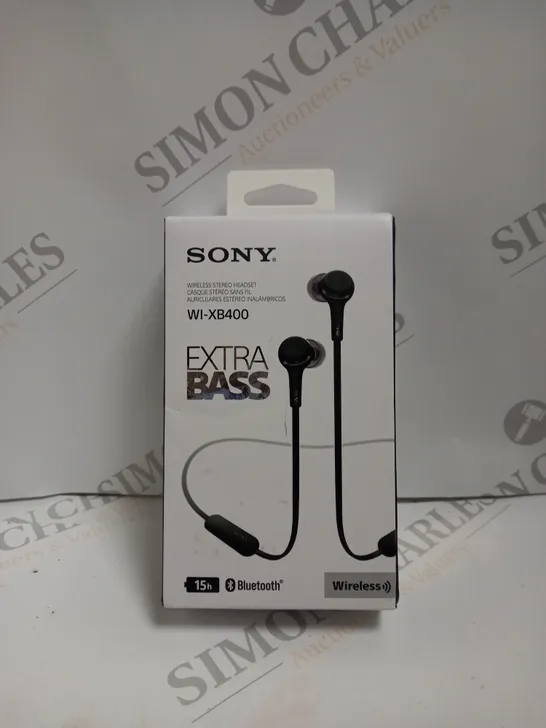 BOXED SONY WI-XB400 EXTRA BASS WIRELESS STEREO HEADSET BLACK 