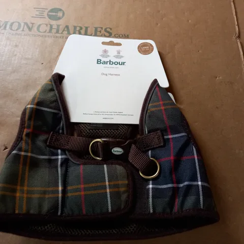 BARBOUR DOGS CLASSIC TARTAN STEP IN DOG HARNESS  L 48-52CM