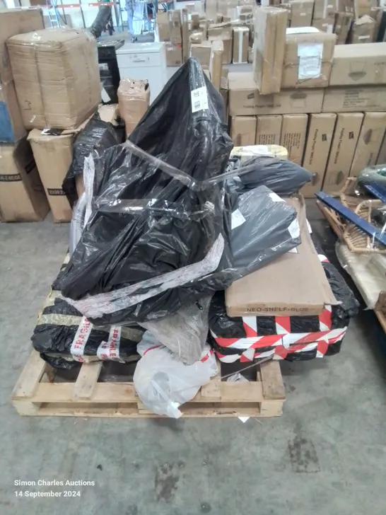 PALLET CONTAINING VARIOUS FURNITURE PARTS AND ACCESSORIES ETC.