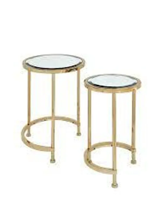 BOXED ARUBA NEST OF LAMP TABLES, GOLD RRP £129.99