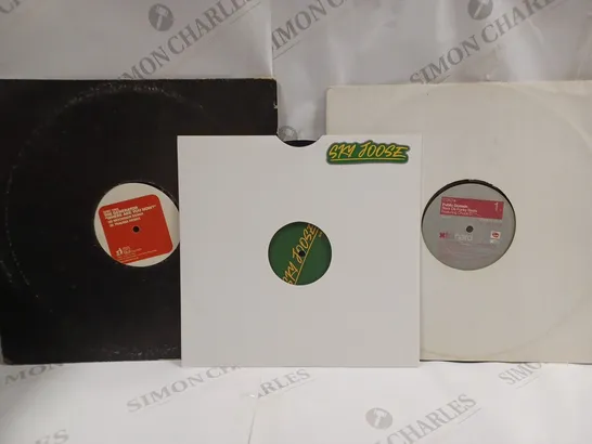 BOX OF APPROXIMATELY 5 ASSORTED RECORDS TO INCLUDE SKY JOOSE - SKYDUBS 001, THE GENERATOR - WHERE ARE YOU NOW?, PUBLIC DOMAIN - ROCK DA FUNKY BEATS, ETC