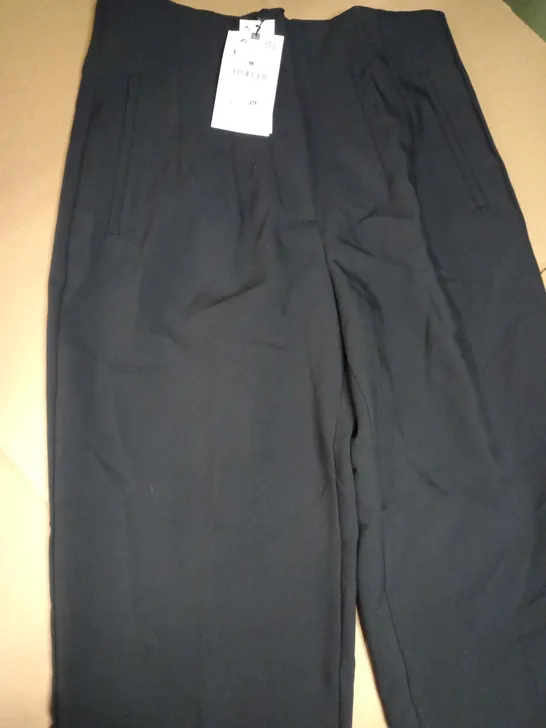 ZARA BLACK FITTED SUIT TROUSERS - LARGE