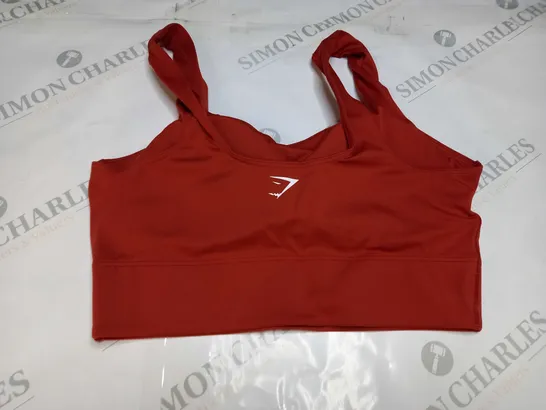 GYMSHARK SPORTS BRA CROP TOP IN DARK ORANGE - SMALL