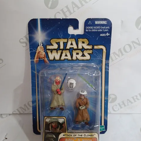 STAR WARS ATTACK OF THE CLONES ASHLA AND JEMPA JEDI PADAWANS ACTION FIGURES