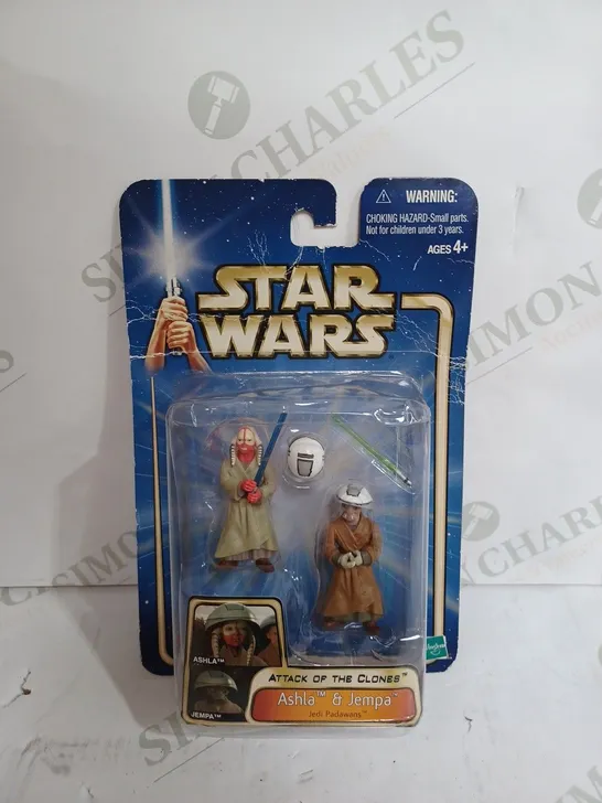 STAR WARS ATTACK OF THE CLONES ASHLA AND JEMPA JEDI PADAWANS ACTION FIGURES