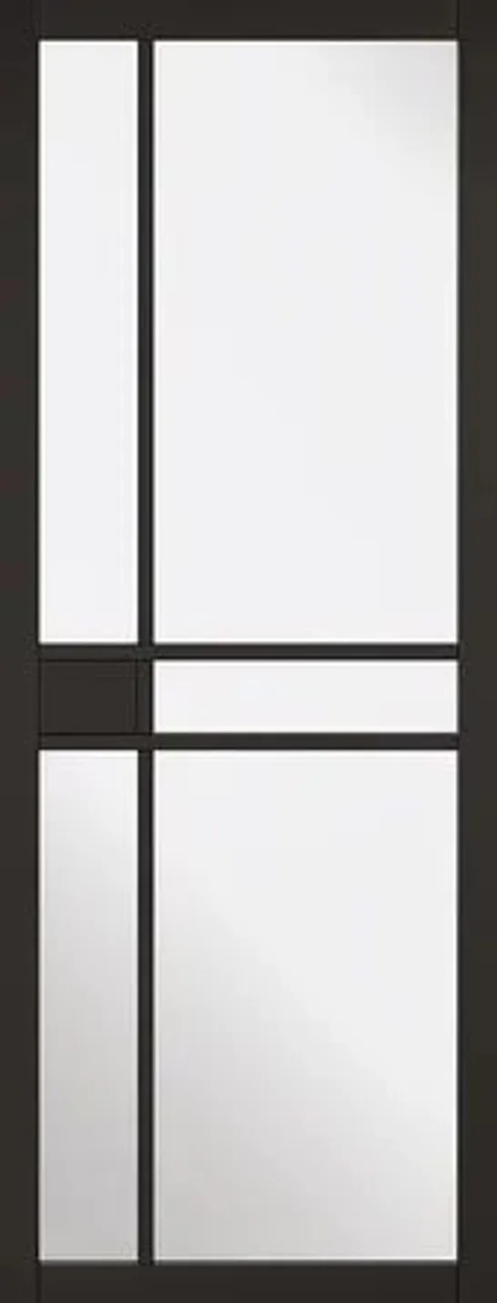 BOXED GREENWICH GLAZED BLACK INTERNAL DOOR - 35MM X 78" X 33" (1 BOX)