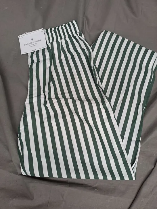 4TH AND RECKLESS RIO BEACH TROUSER IN GREEN STRIPE SIZE 12