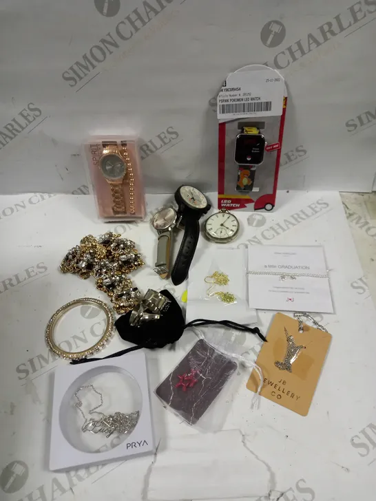 BOX OF APPROXIMATELY 30 ASSORTED JEWELLERY PRODUCTS TO INCLUDE WATCHES, BANGLES, RINGS ETC  