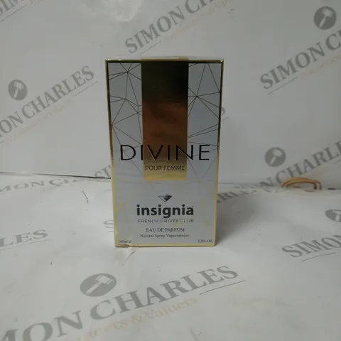 INSIGNIA DIVINE POUR FEMME EAU DE PARFUM NATURAL SPRAY VAPORISATEUR 100ML - SEALED 