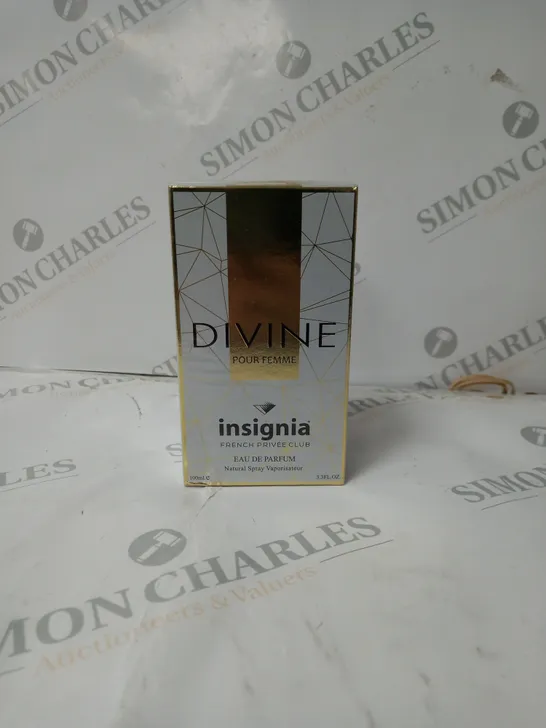 INSIGNIA DIVINE POUR FEMME EAU DE PARFUM NATURAL SPRAY VAPORISATEUR 100ML - SEALED 