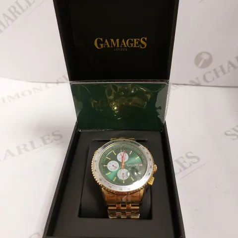 GAMAGES OF LONDON LIMITED EDITION HAND ASSEMBLED DYNAMIC SPORTS AUTOMATIC WATCH - GOLD