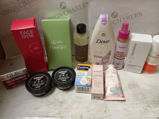 LOT OF APPROX 10 ASSORTED COSMETIC ITEMS TO INCLUDE INNER THIGH CLEANER, ENVIRON CLEANSING OIL, SARA MILLER DIFFUSER INFILL, ETC